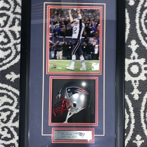Tom Brady 2007 NFL MVP Frame with mini helmet